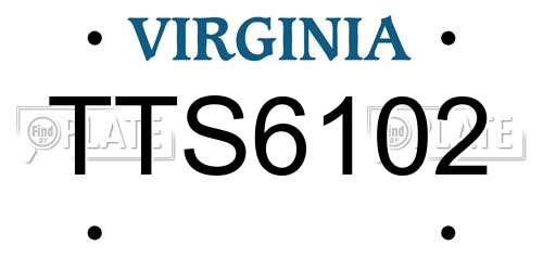 TTS6102 Virginia License Plate