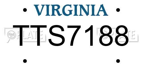 TTS7188 Virginia License Plate