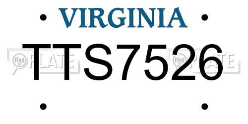 TTS7526 Virginia License Plate