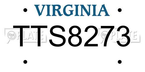 TTS8273 Virginia License Plate