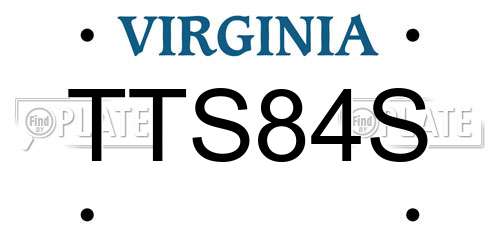 TTS84S Virginia License Plate
