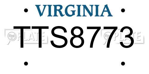 TTS8773 Virginia License Plate