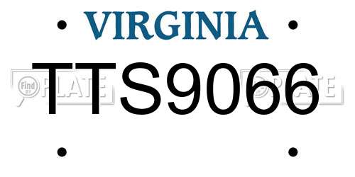 TTS9066 Virginia License Plate