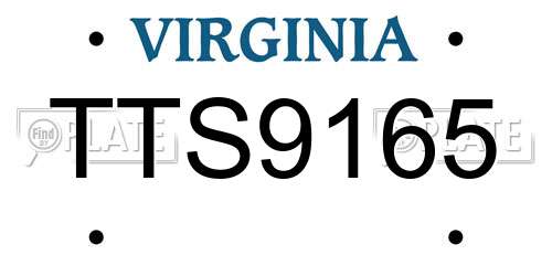 TTS9165 Virginia License Plate