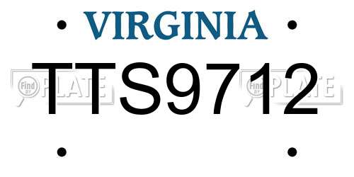 TTS9712 Virginia License Plate