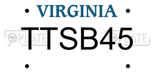 TTSB45 Virginia License Plate