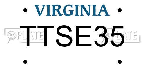 TTSE35 Virginia License Plate