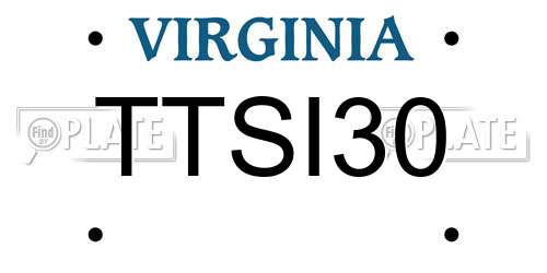 TTSI30 Virginia License Plate
