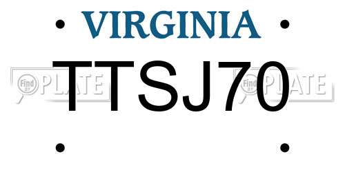 TTSJ70 Virginia License Plate