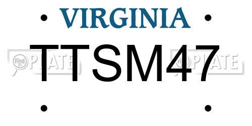 TTSM47 Virginia License Plate
