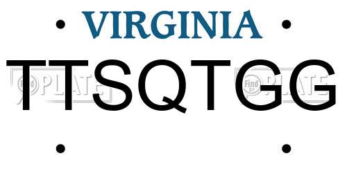TTSQTGG Virginia License Plate