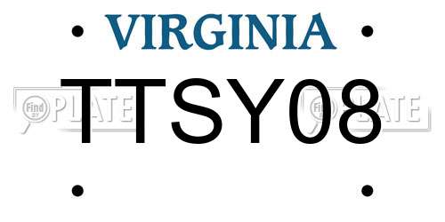 TTSY08 Virginia License Plate