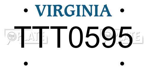 TTT0595 Virginia License Plate