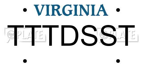 TTTDSST Virginia License Plate
