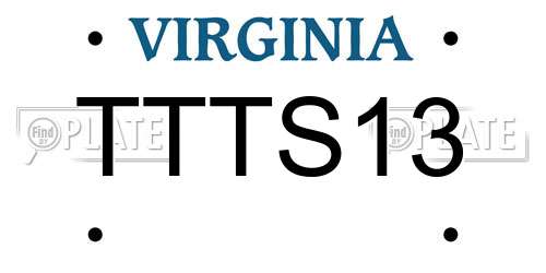 TTTS13 Virginia License Plate