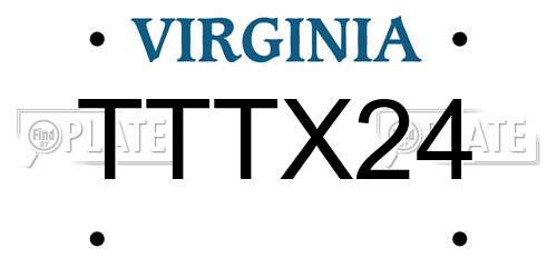 TTTX24 Virginia License Plate