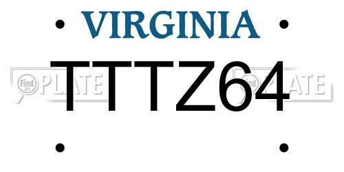 TTTZ64 Virginia License Plate