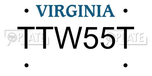 TTW55T Virginia License Plate
