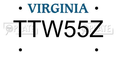 TTW55Z Virginia License Plate