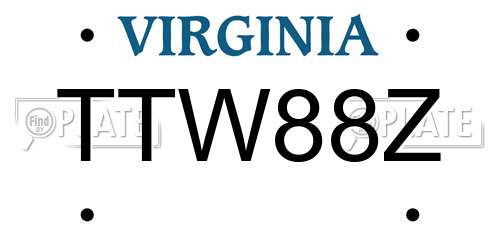 TTW88Z Virginia License Plate