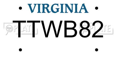 TTWB82 Virginia License Plate