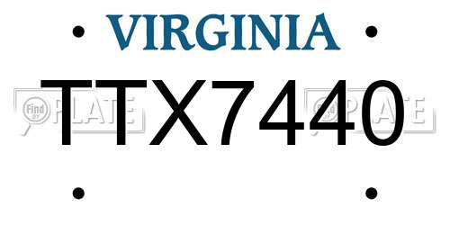 TTX7440 Virginia License Plate