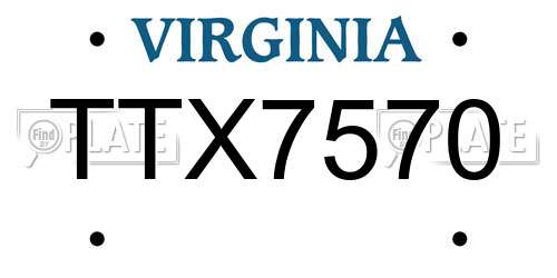 TTX7570 Virginia License Plate
