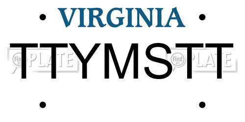 TTYMSTT Virginia License Plate