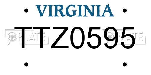 TTZ0595 Virginia License Plate