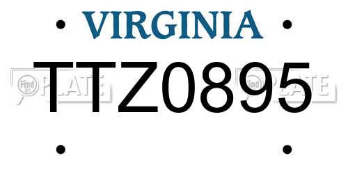 TTZ0895 Virginia License Plate
