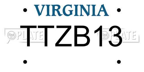 TTZB13 Virginia License Plate