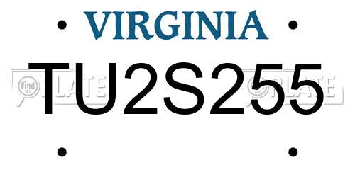 TU2S255 Virginia License Plate