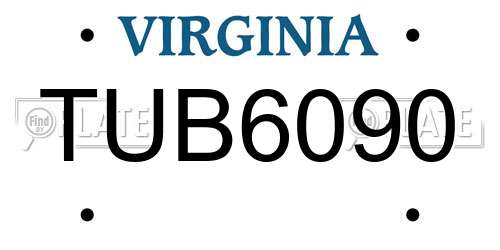 TUB6090 Virginia License Plate