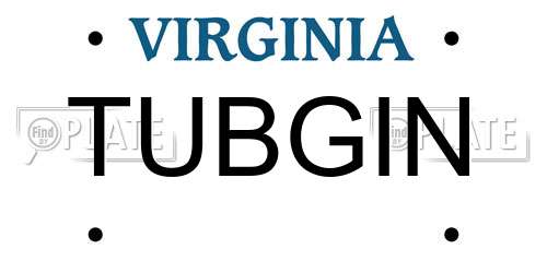 TUBGIN Virginia License Plate