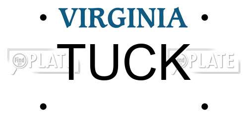 TUCK Virginia License Plate