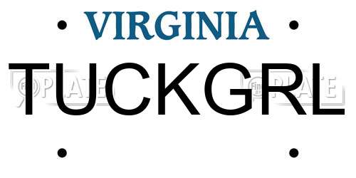 TUCKGRL Virginia License Plate