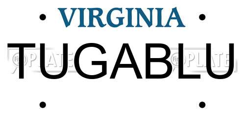 TUGABLU Virginia License Plate