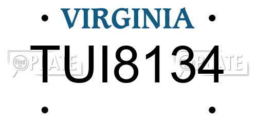 TUI8134 Virginia License Plate