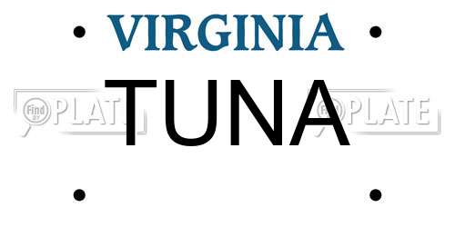 TUNA Virginia License Plate