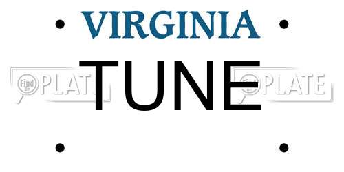 TUNE Virginia License Plate