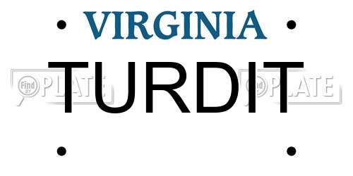 TURDIT Virginia License Plate