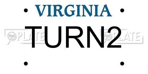 TURN2 Virginia License Plate