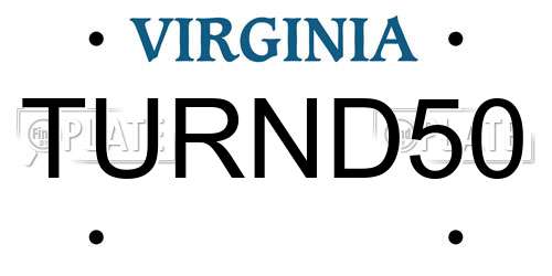 TURND50 Virginia License Plate