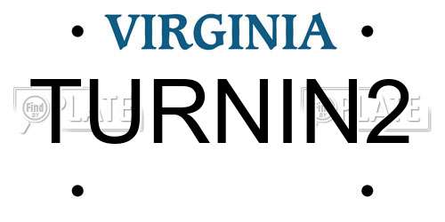 TURNIN2 Virginia License Plate