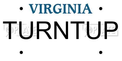 TURNTUP Virginia License Plate