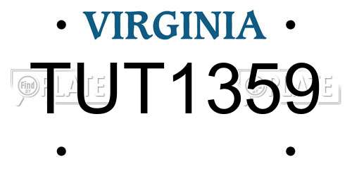 TUT1359 Virginia License Plate