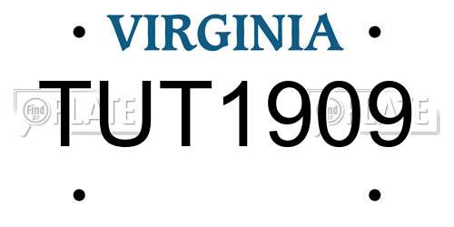 TUT1909 Virginia License Plate