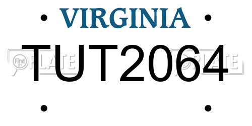 TUT2064 Virginia License Plate