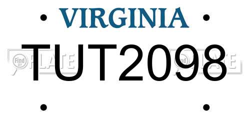 TUT2098 Virginia License Plate