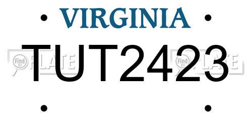 TUT2423 Virginia License Plate